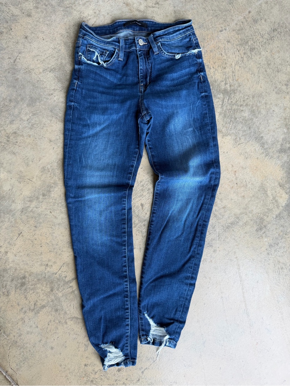 Flying Monkey- Dark Blue Distressed Skinny Jeans